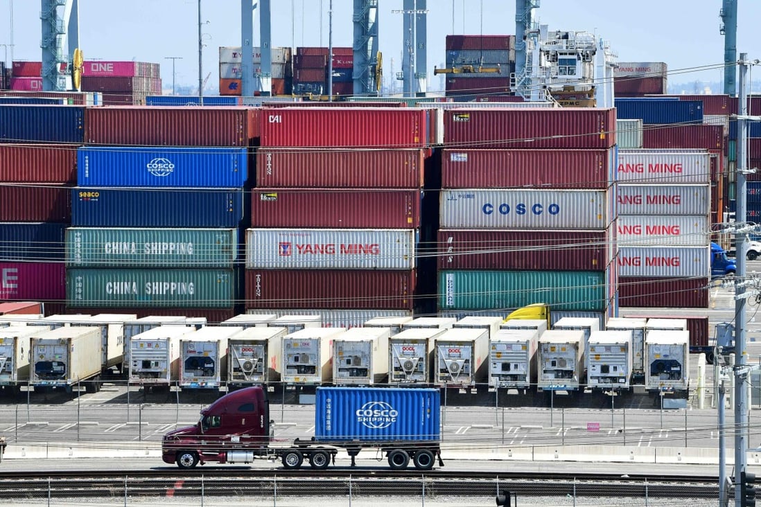 Chinese cargo container at the Port of Long Beach in California. The US and China have been engaged in a trade war for more than a year. Photo: AFP