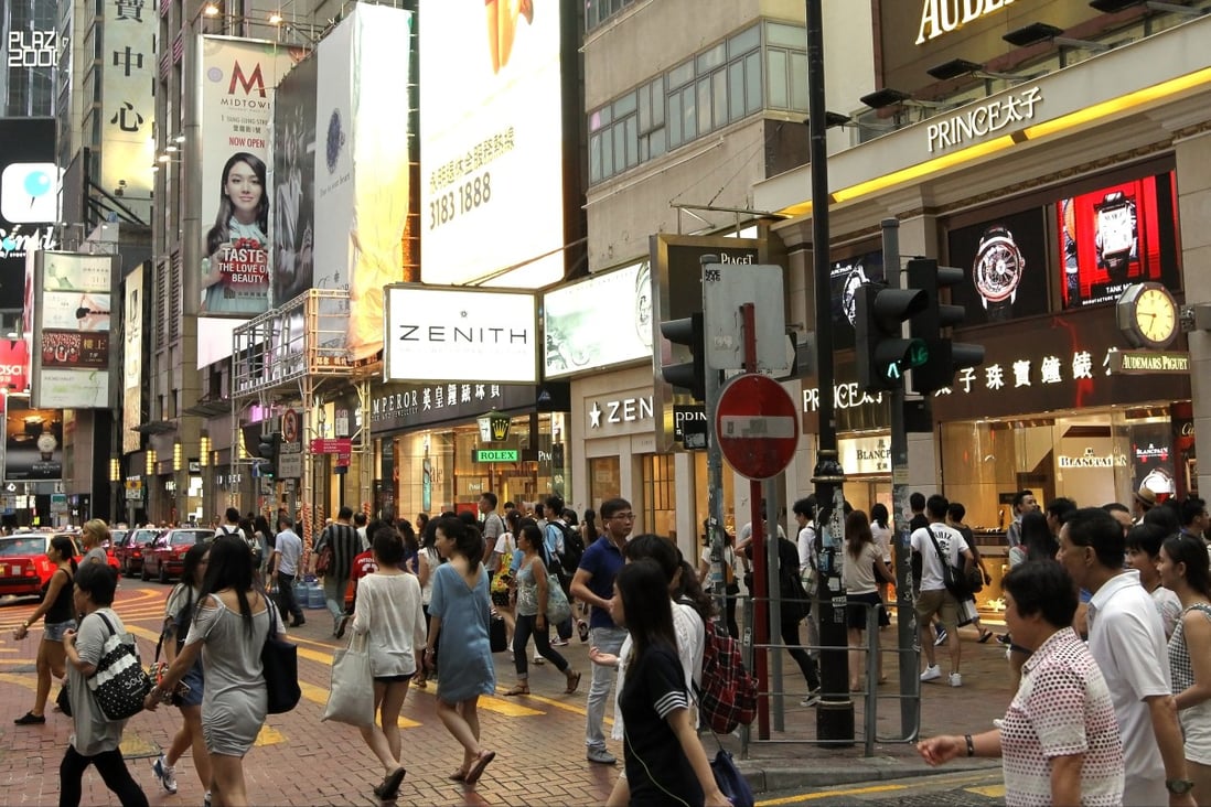 Russell Street in Hong Kong’s shopping district of Causeway Bay on June 14, 2015. The street has been the world’s most expensive retail strip, surpassing New York’s Fifth Avenue and the Champs-Elysees in Paris in rent. Photo: SCMP