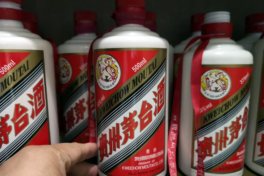 Kweichow Moutai, maker of a popular baijiu, tumbled by 4.8 per cent today. In July, it became the first Chinese stock to trade above 1,000 yuan a share. Photo: Simon Song