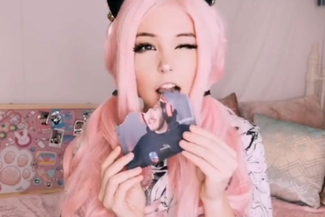 Why did British Instagram model and cosplayer Belle Delphine eat a picture of the YouTube personality PewDiePie? Photo: Belle Delphine