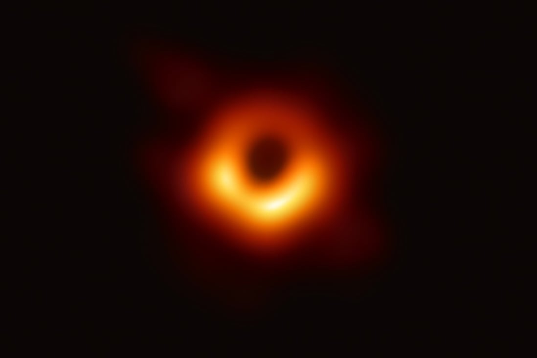 The first photograph of a black hole and its fiery halo, released by Event Horizon Telescope astronomers in April. Photo: European Southern Observatory via AFP