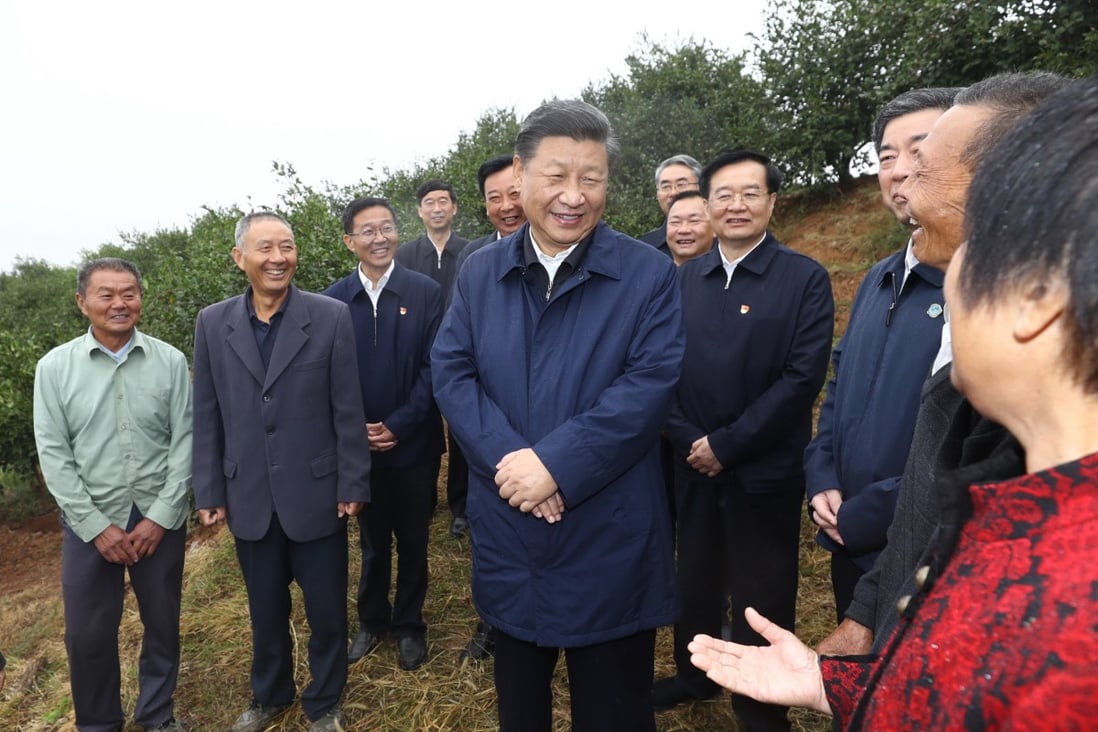 President Xi Jinping did not comment on the trade war directly during a visit to Henan province with Vice-premier Liu He. Photo: Xinhua