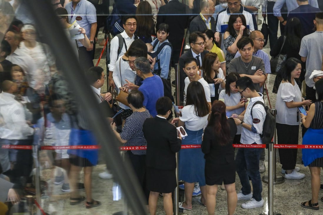 The sales venue for Sun Hung Kai Properties’ The Cullinan West III project in West Kowloon on Thursday. Photo: Tory Ho
