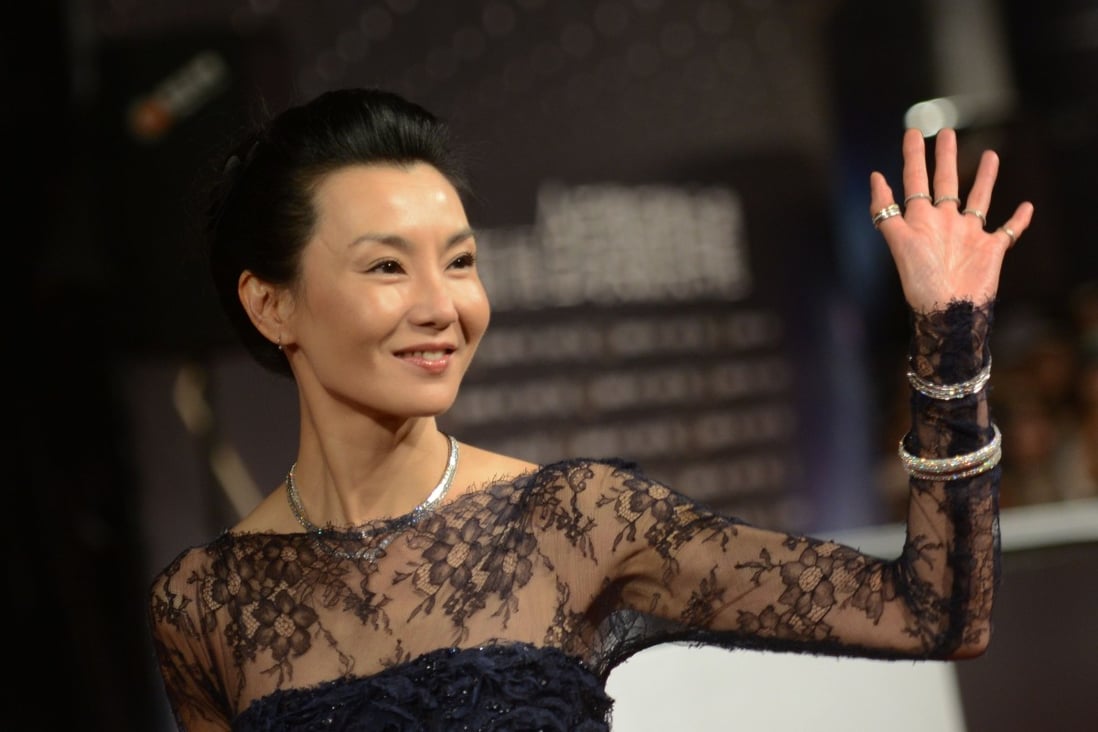 Hong Kong actress Maggie Cheung makes a rare public appearance at the Taipei Golden Horse Film Festival and Awards, in 2013. Photo: AFP