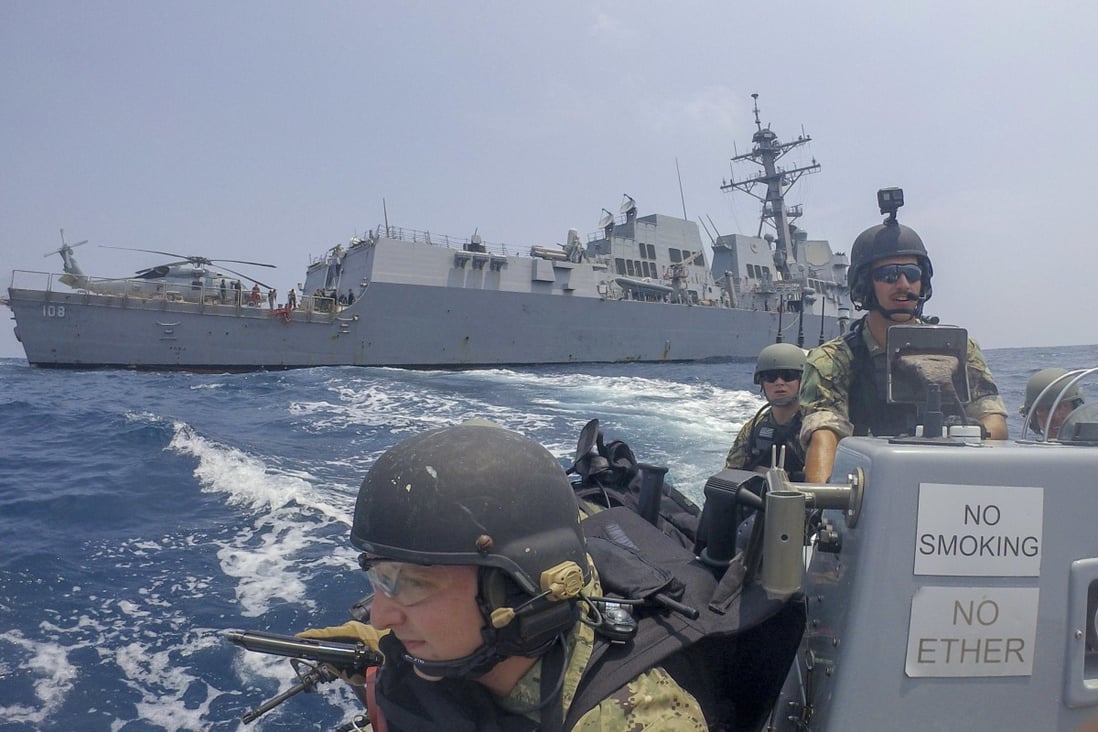US Navy sailors take part in a drill during a joint exercise with Asean members in the Gulf of Thailand at the start of the month. Photo: AFP/US Navy