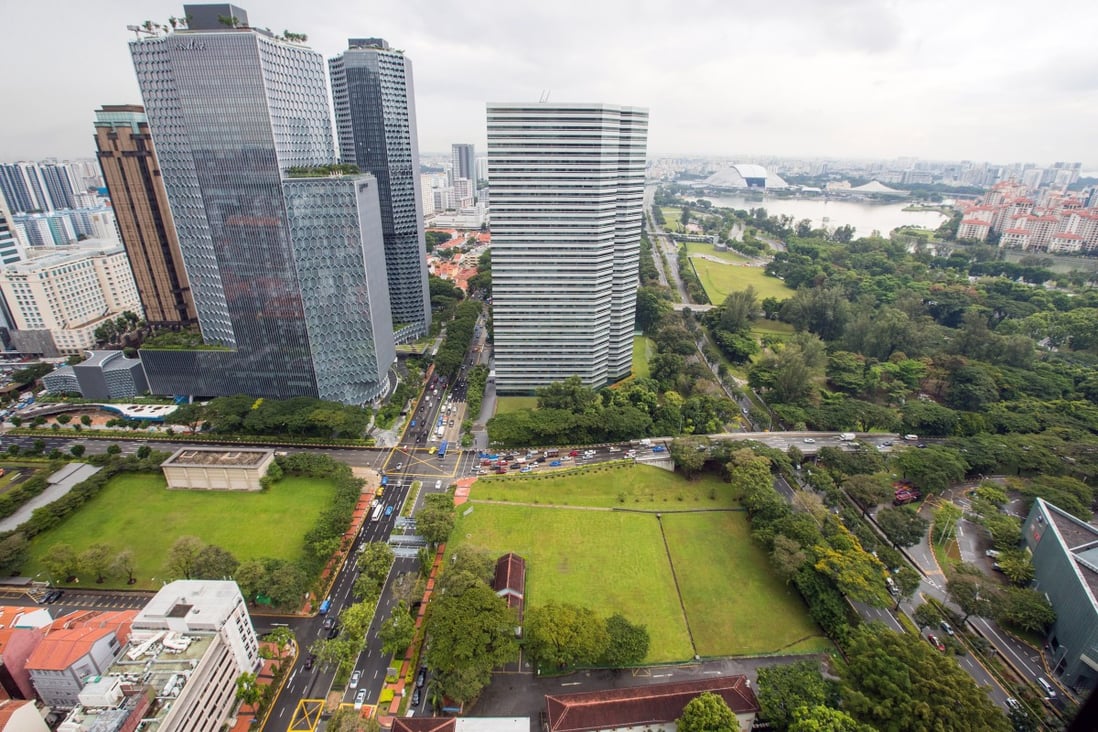 Office buildings and open land await development in downtown Singapore, in this photo taken in September 2017. The Urban Redevelopment Authority, which oversees urban planning in Singapore, uses the data it collects from various government departments to estimate land demand. Photo: Bloomberg