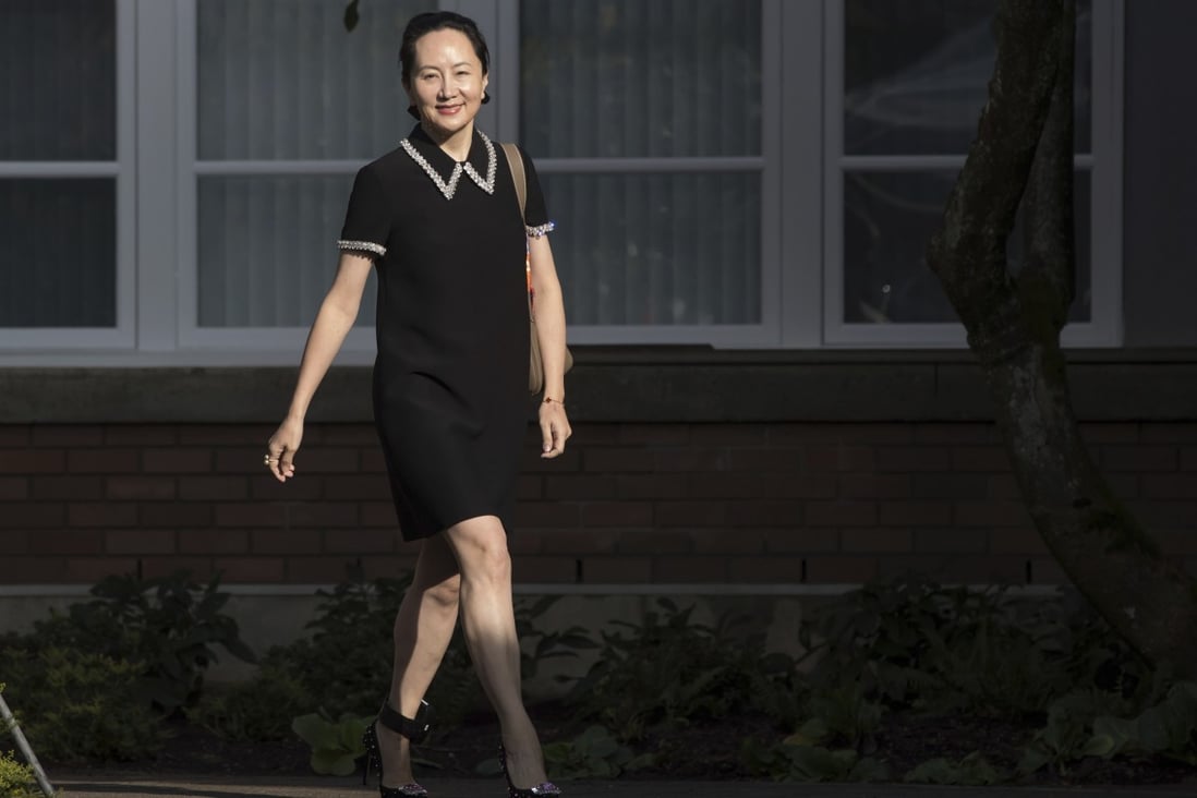 Huawei Technologies CFO Meng Wanzhou leaves her home to attend a court hearing in Vancouver on Tuesday. Photo: The Canadian Press via AP