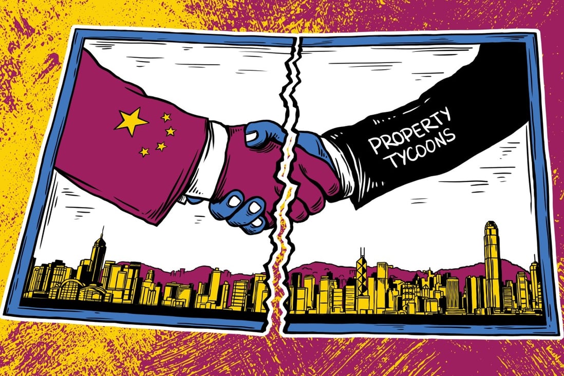 A marriage of convenience between Beijing and Hong Kong’s property tycoons may be seeing the end of its honeymoon. Illustration: Lau Ka-kuen