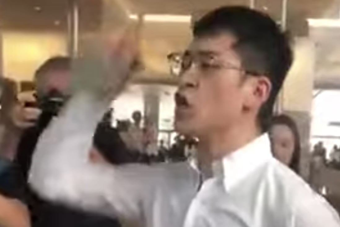 The JPMorgan Chase employee, who was not identified, told those shouting at him to go back to the mainland that “We are all Chinese”. Photo: SCMP Pictures