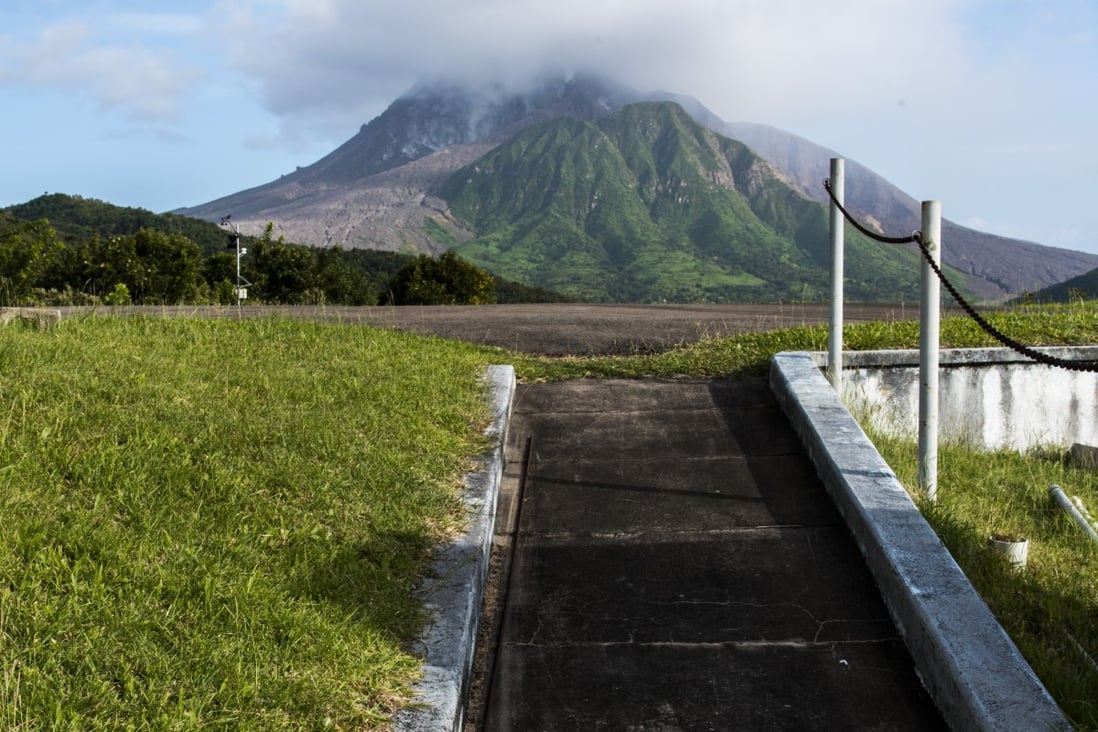 The Soufrière Hills Volcano seen from the helipad at the Montserrat Volcano Observatory, on the Caribbean island of Montserrat. Photo: Tim Pile