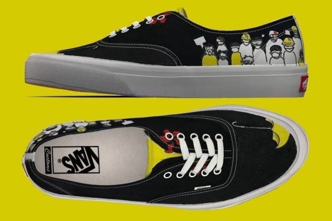 Canada-based designer Naomiso's entry in a Vans sneaker design competition referencing the anti-government protests in Hong Kong, which the company disqualified despite it being voted the most popular entry. Vans also withdrew a second entry related to the Hong Kong protests.