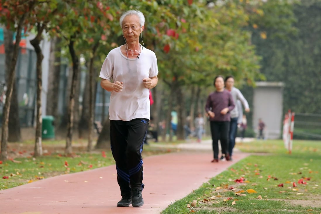 An elderly man exercising in Mong Kok. Some insurers are targeting the city’s ‘silver-haired’ residents with their retirement products. Photo: K.Y. Cheng