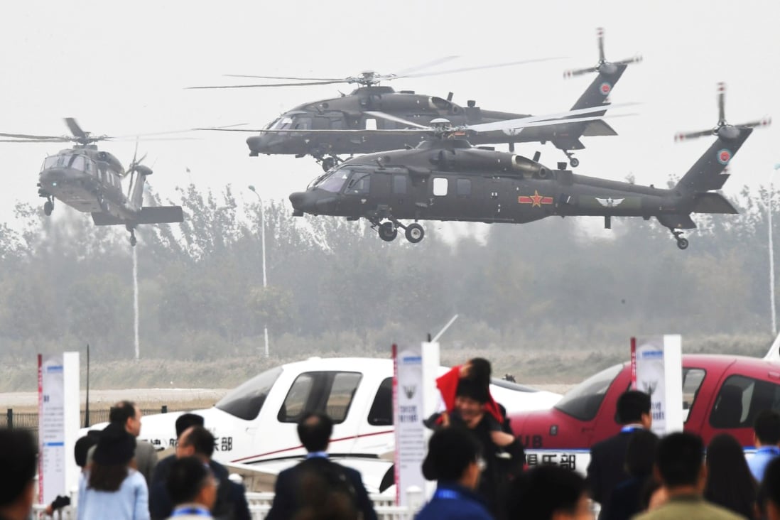 China S Z Black Hawk Lookalike And Flying Saucer Concept Craft Star At Helicopter Expo South China Morning Post