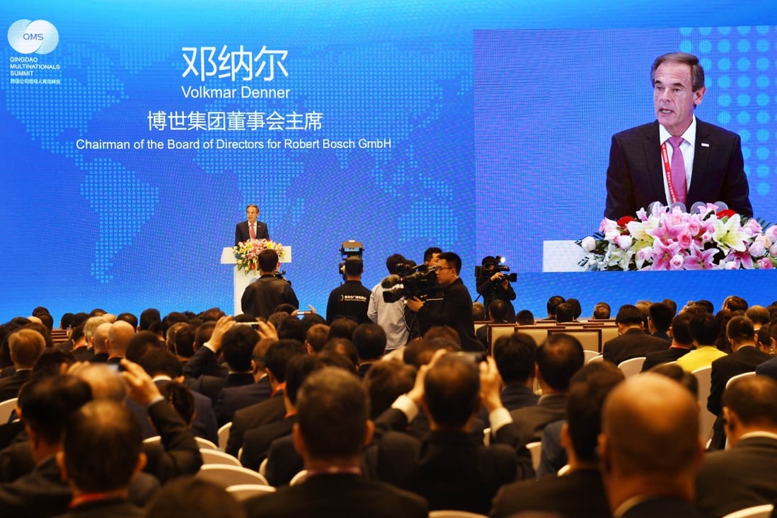 The first Qingdao Multinational Summit was jointly held by China’s Ministry of Commerce and the Shandong provincial government. Photo: Xinhua