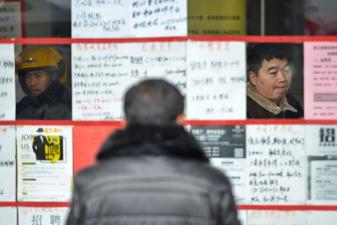Beijing’s official job statistics are often met with scrutiny from independent analysts who question if they underestimate the true unemployment situation. Photo: Reuters