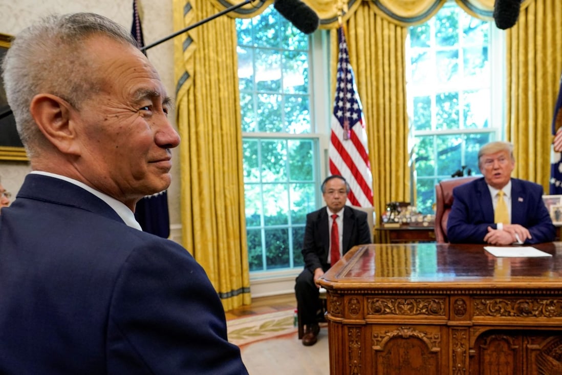 China’s Vice Premier Liu He is seen in the White House’s Oval Office on a visit to US President Donald Trump. Photo: Reuters