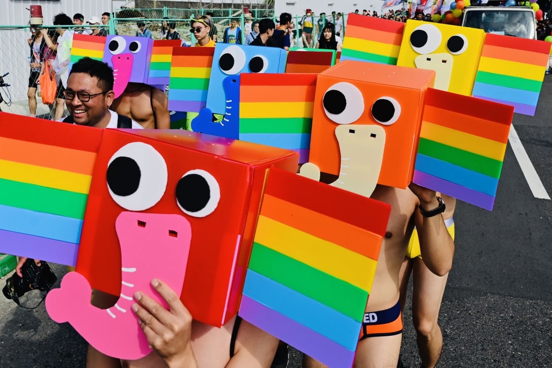 More than 200,000 people took part in this year’s pride march in Taipei, the organisers said. Photo: AFP