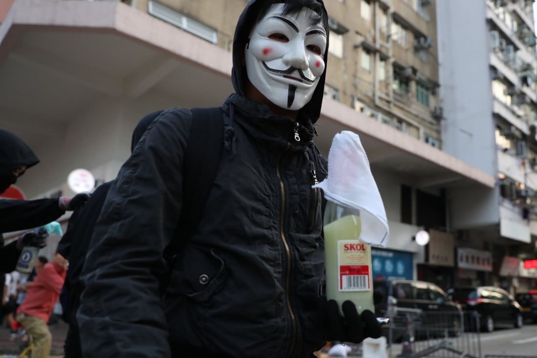 The mask ban has been in force in Hong Kong since the beginning of October and has been met with fierce resistance by anti-government protesters. Photo: Sam Tsang