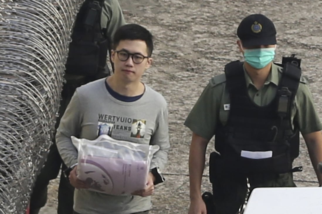 Keith Lau is escorted from the Lai Chi Kok Detention Centre in May 2018. Photo: Sam Tsang
