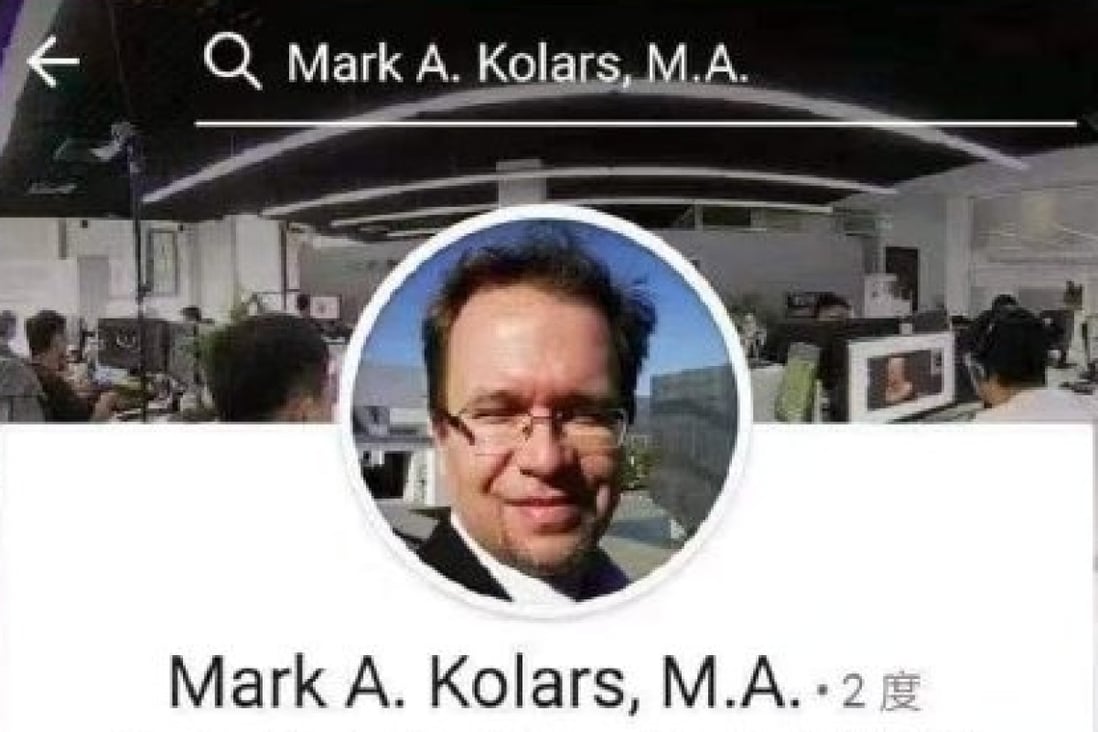 Mark Kolars, who was dismissed from his job at the Chinese Academy of Sciences over racist remarks he made on social media, must leave the country after his residence permit was revoked. Photo: Handout