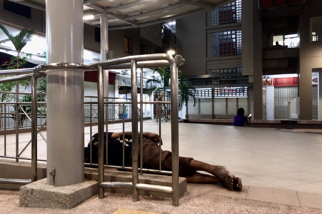 A rough sleeper in Singapore. Photo: Yusuf Abdol Hamid