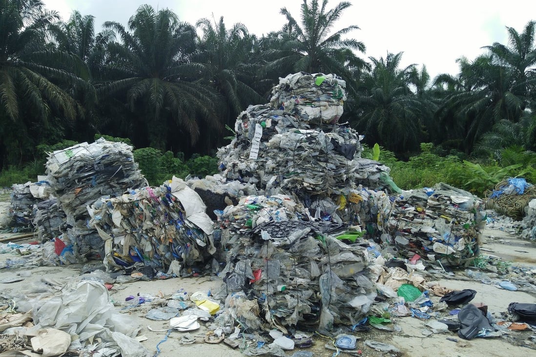 Baled waste dumped near Malacca, Malaysia. Photo: Handout