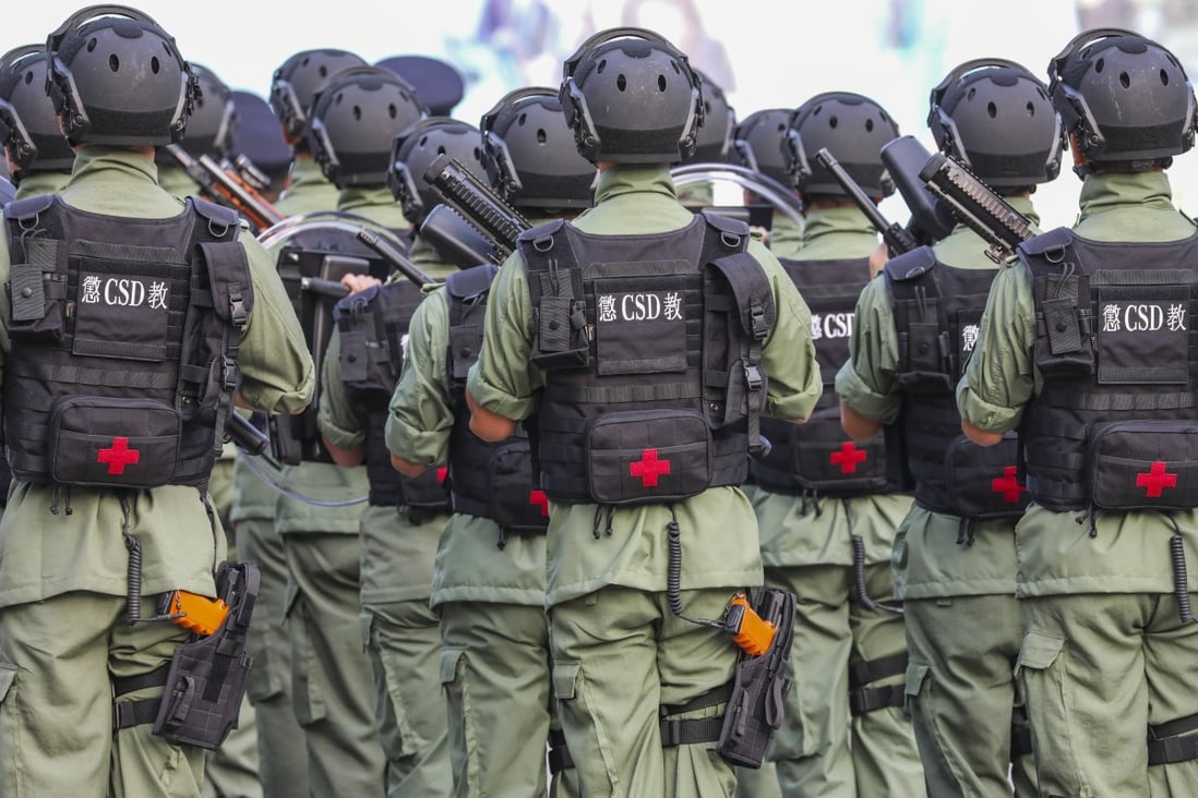Members of the Correctional Services Department’s Regional Response Team would make up the bulk of the new unit protecting key sites in Hong Kong, the Post has been told. Photo: Felix Wong