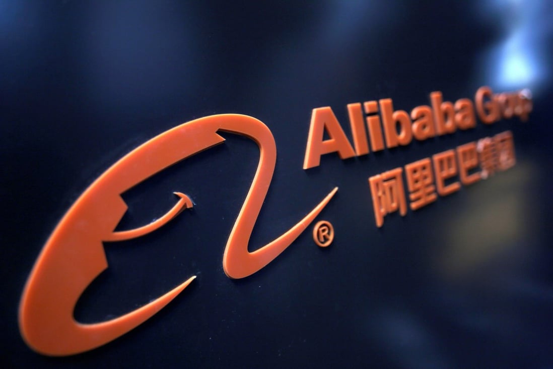 A logo of Alibaba Group Holding at an exhibition during the World Intelligence Congress in Tianjin on May 16, 2019. Photo: Reuters