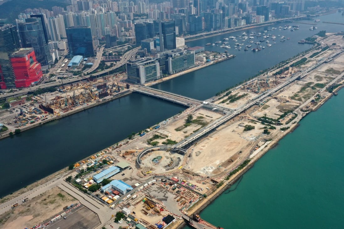Aerial drone view of Kai Tak on 27 September 2019, where residential buildings are under construction. Photo: Martin Chan