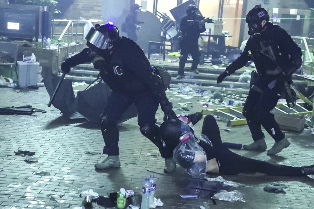Police have made mass arrests since the stand-off started on Sunday. Sam Tsang