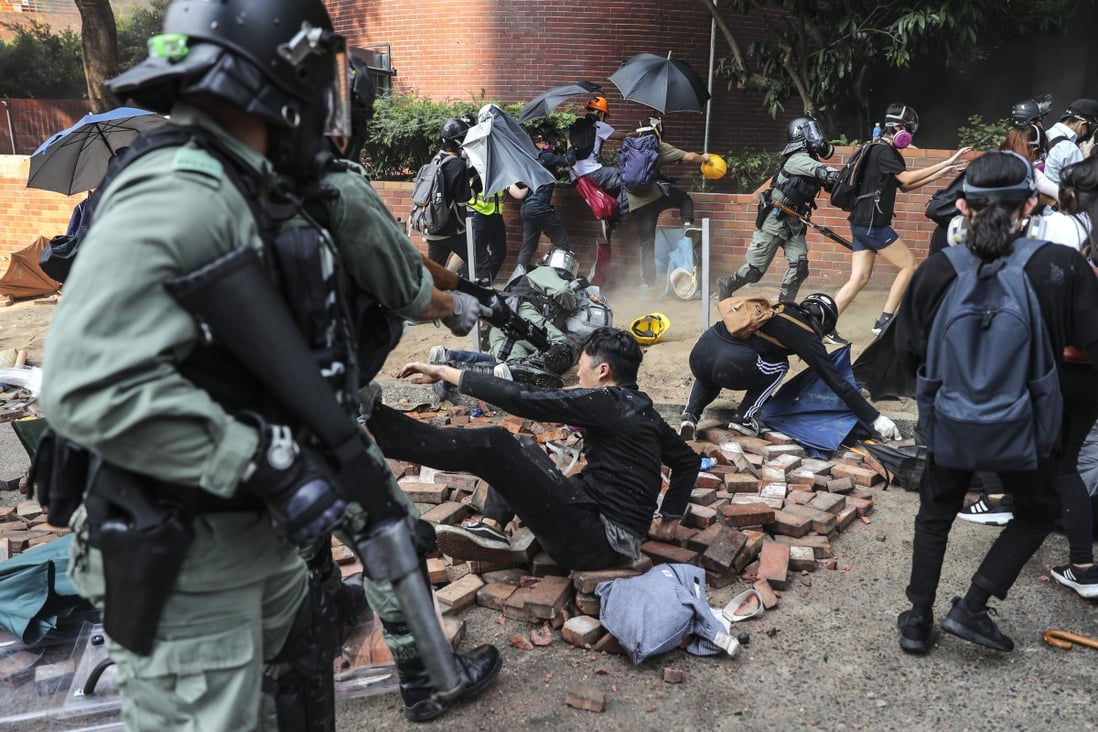 Clashes at Hong Kong Polytechnic University prompted calls in Brussels for restraint, but diplomats say the EU is reluctant to act more decisively. Photo: Sam Tsang