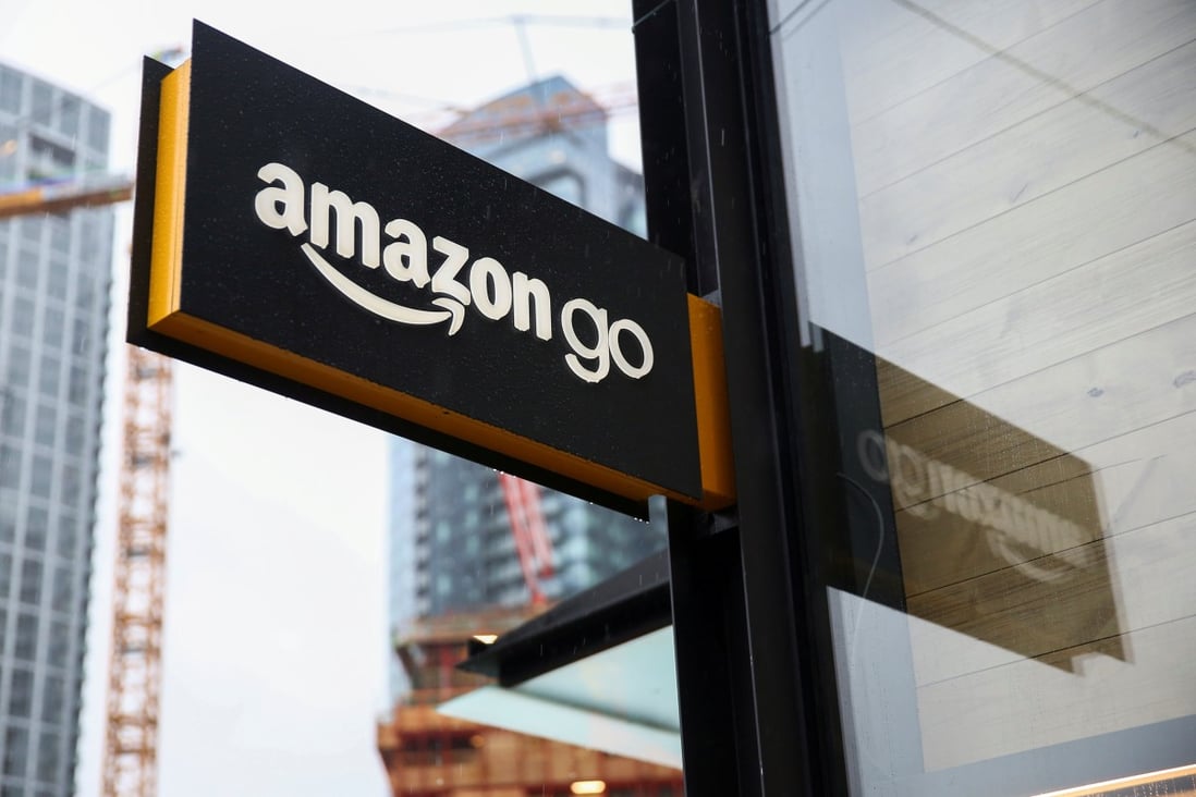 A sign for the new Amazon Go store on 7th Avenue at Amazon's Seattle headquarters in Seattle, Washington, US, January 29, 2018. Photo: Reuters