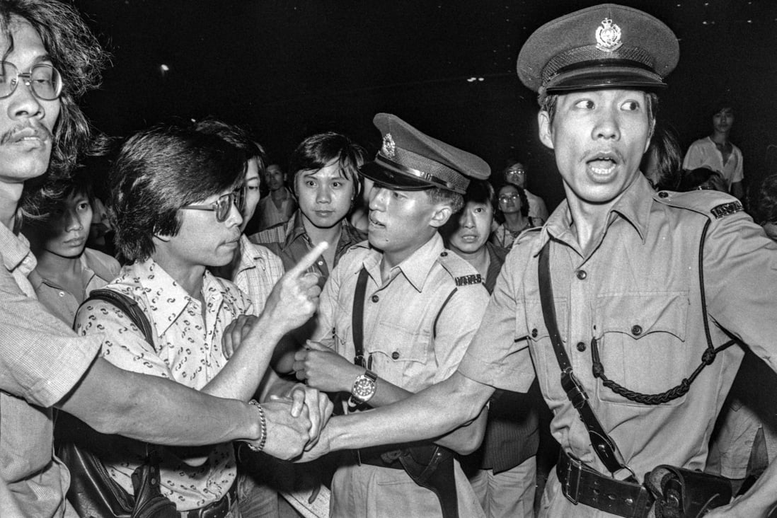 Members of the press confront police during a June 1979 riot by Vietnamese refugees at the Kai Tak camp. Photo: SCMP