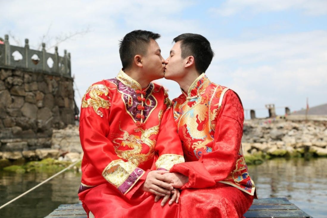 LGBT couple Hu Mingliang (left) and Sun Wenlin were the first to test China’s marriage laws in 2015. Photo: Handout