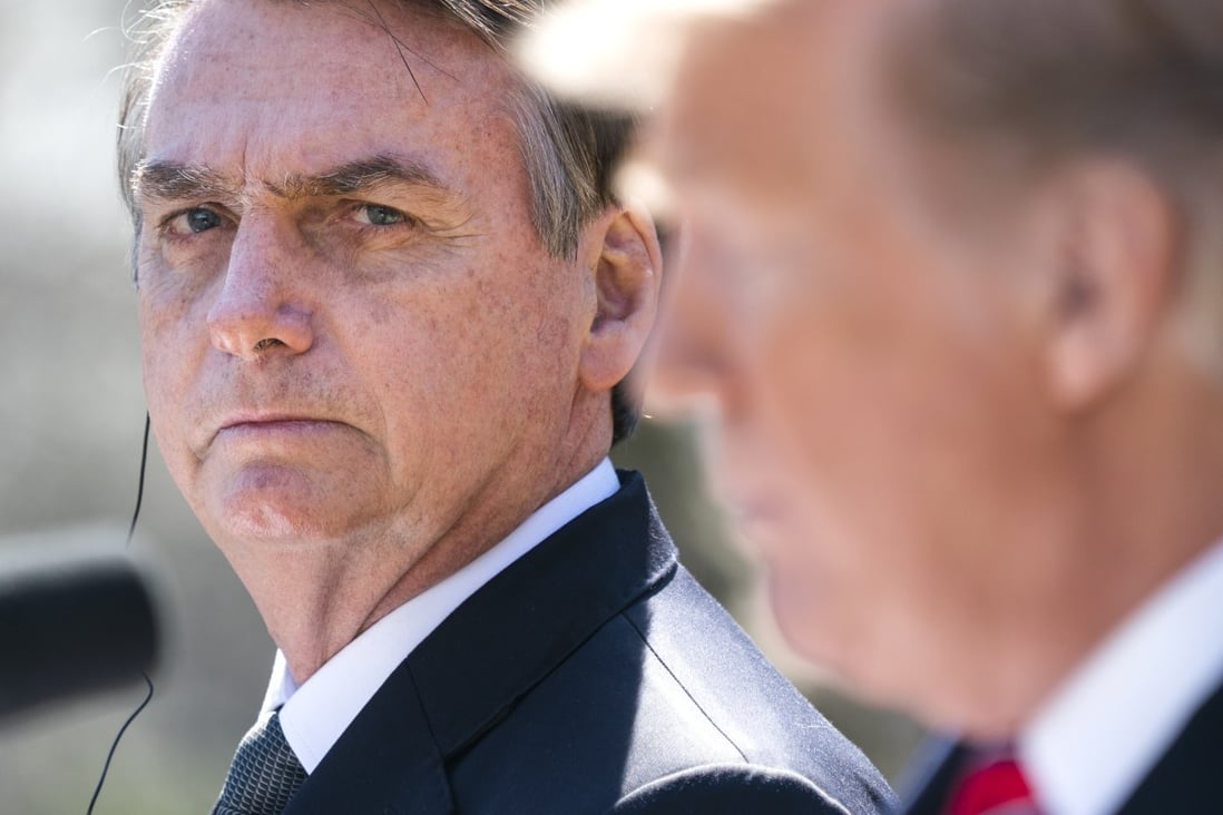 Brazilian President Jair Bolsonaro’s US-focused foreign policy efforts suffered a severe setback when his American counterpart Donald Trump pledged to impose tariffs on steel and aluminium on the South American nation. File photo: EPA