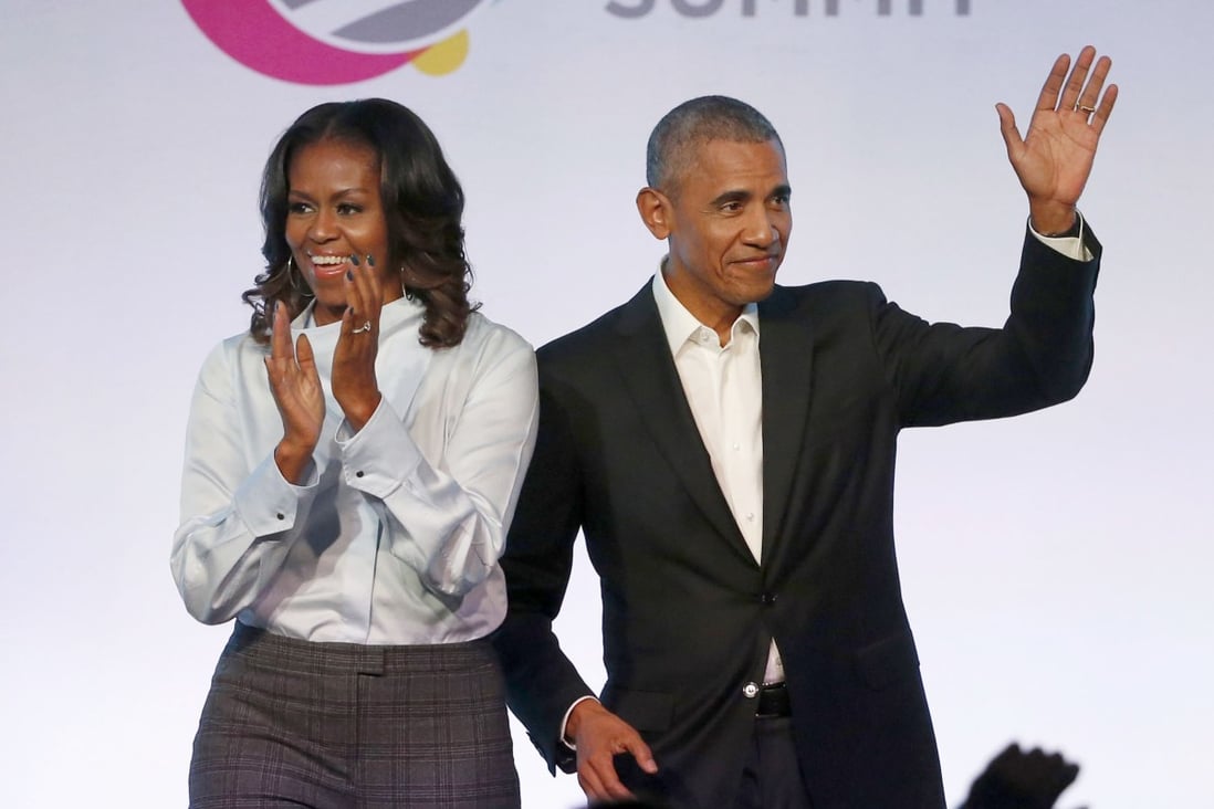 Former US first lady Michelle Obama and former president Barack Obama. Photo: AP