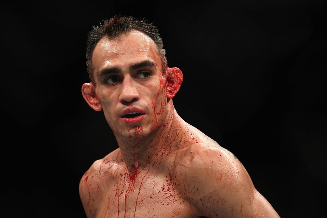Tony Ferguson looks on while competing against Anthony Pettis at UFC 229. Photo: AFP