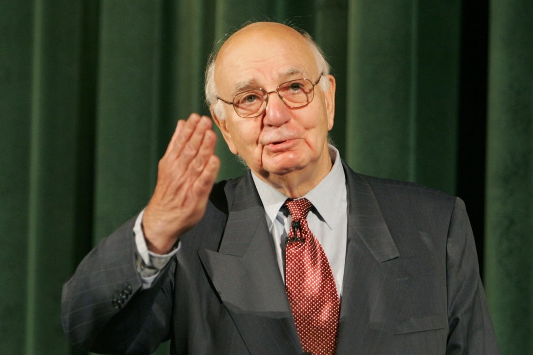 Paul Volcker pictured at a news conference in New York in 2005. File photo: AFP