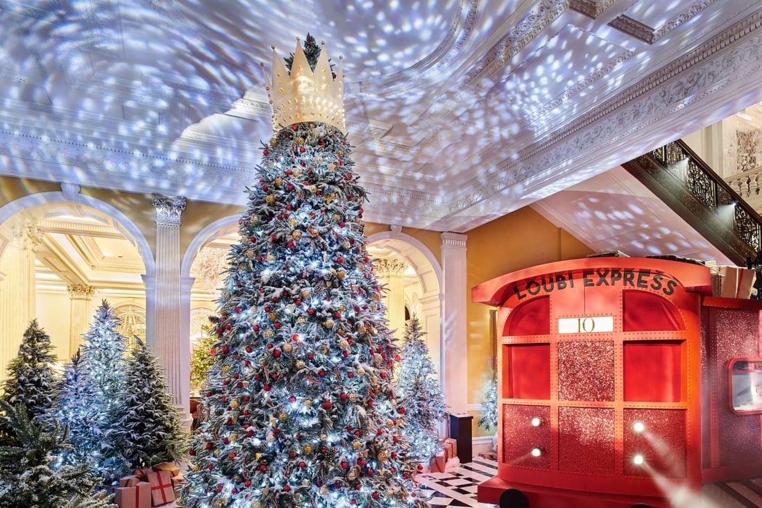 London hotel Claridge’s Christmas tree for 2019 was designed by Christian Louboutin. Photo: Handout