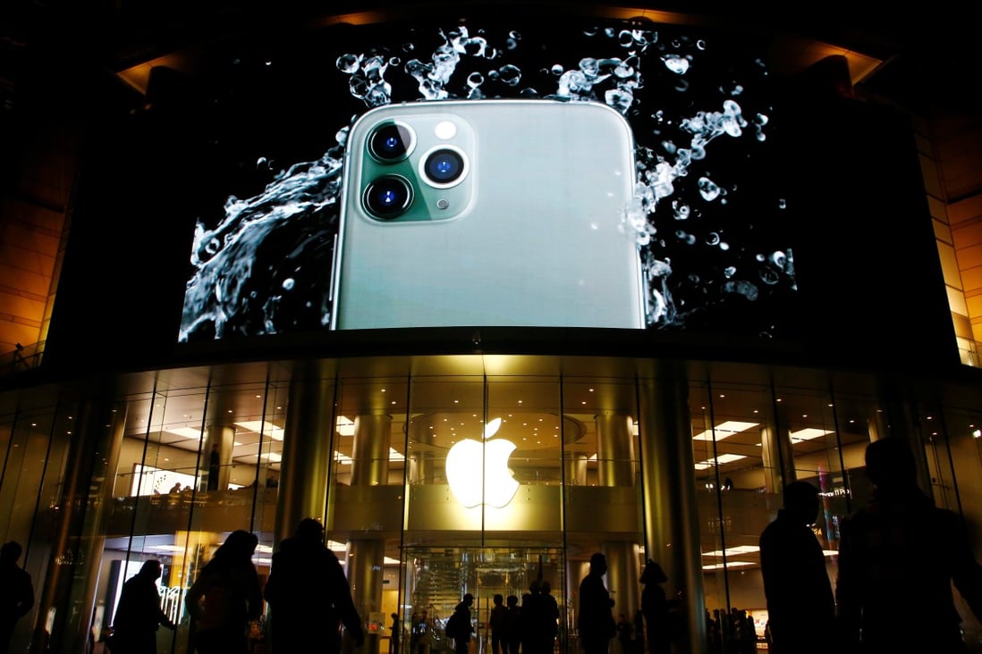 A screen displaying an advertisement for iPhone 11 Pro is seen outside an Apple store in Beijing, China October 31, 2019. Photo: Reuters