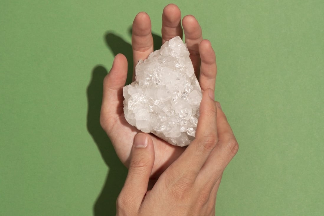 Crystal white quartz cluster is used by spiritual practitioners to enhance the effectiveness of their meditation techniques. Photo: OMSA