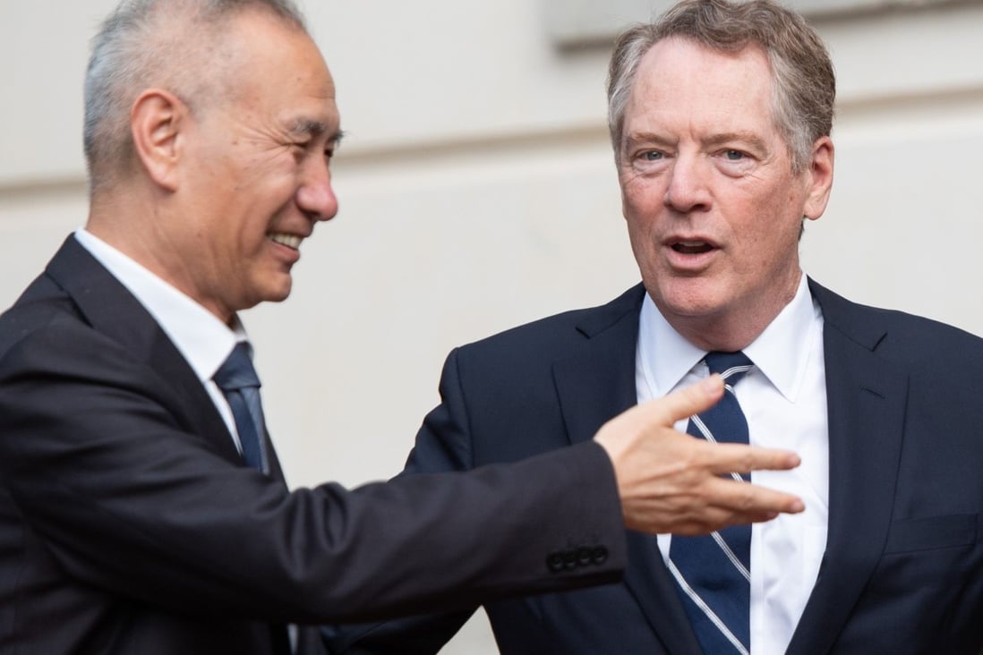 China’s chief trade negotiator Liu He and his US counterpart Robert Lighthizer are expected to sign the deal in January. Photo: AFP