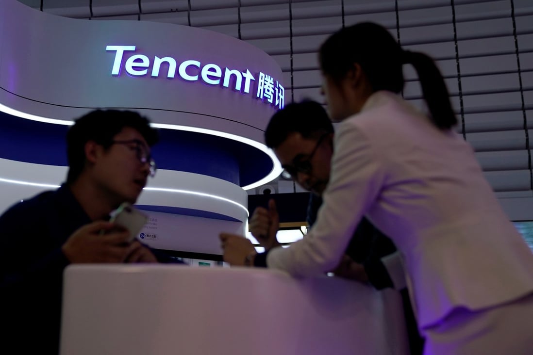A Tencent sign is seen at the World Internet Conference in Wuzhen, China on October 20, 2019. File photo: Reuters
