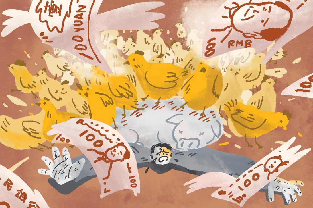 The skyrocketing cost of pork in China has forced many people to turn to more affordable forms of protein like chicken and, in some cases, even dog. Illustration: Brian Wang