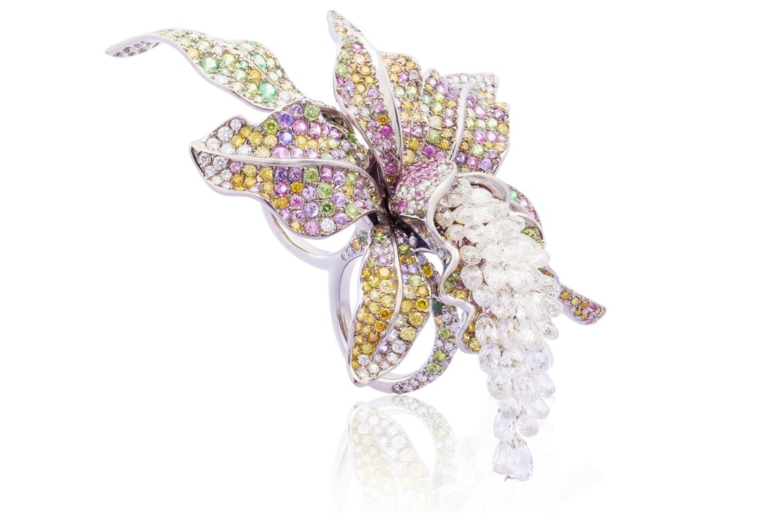 Chinese jewellery designers are fetching large sums at auction, such as Enchanted Orchid by Anna Hu. Photo: Handout