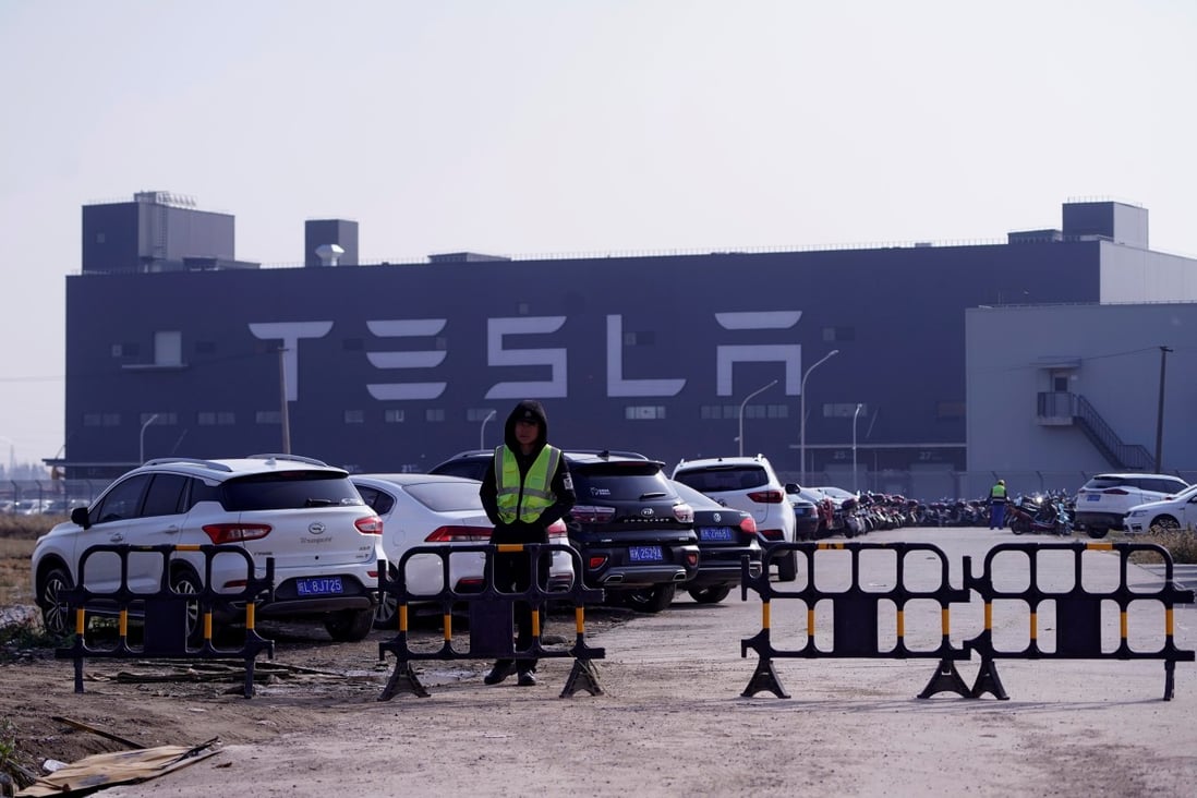 The gigafactory of electric carmaker Tesla Inc in Shanghai. Photo: Reuters