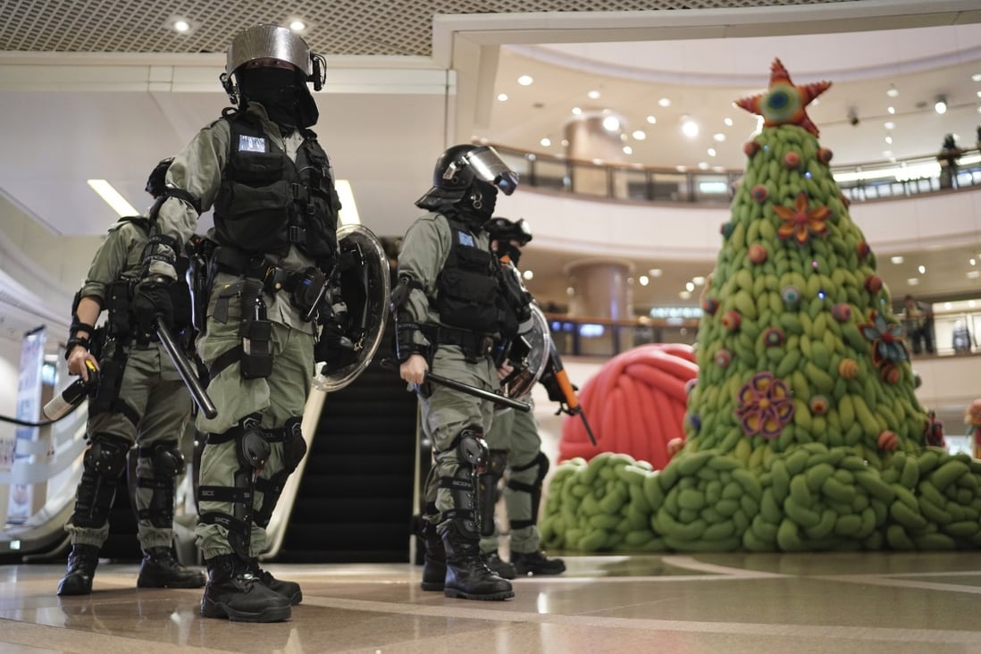 It is a pity that chaos and violence returned after a brief respite. The protests moved inside festive shopping malls. Santa Claus and revellers were replaced by black-clad protesters and police with riot gear. Photo: AP