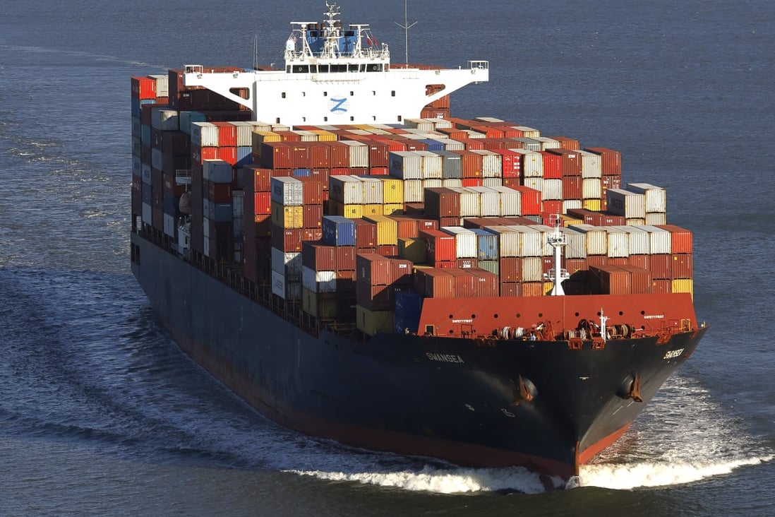 A container ship at sea. Piracy incidents have increased dramatically in one of the world’s busiest shipping routes. Photo: Bloomberg