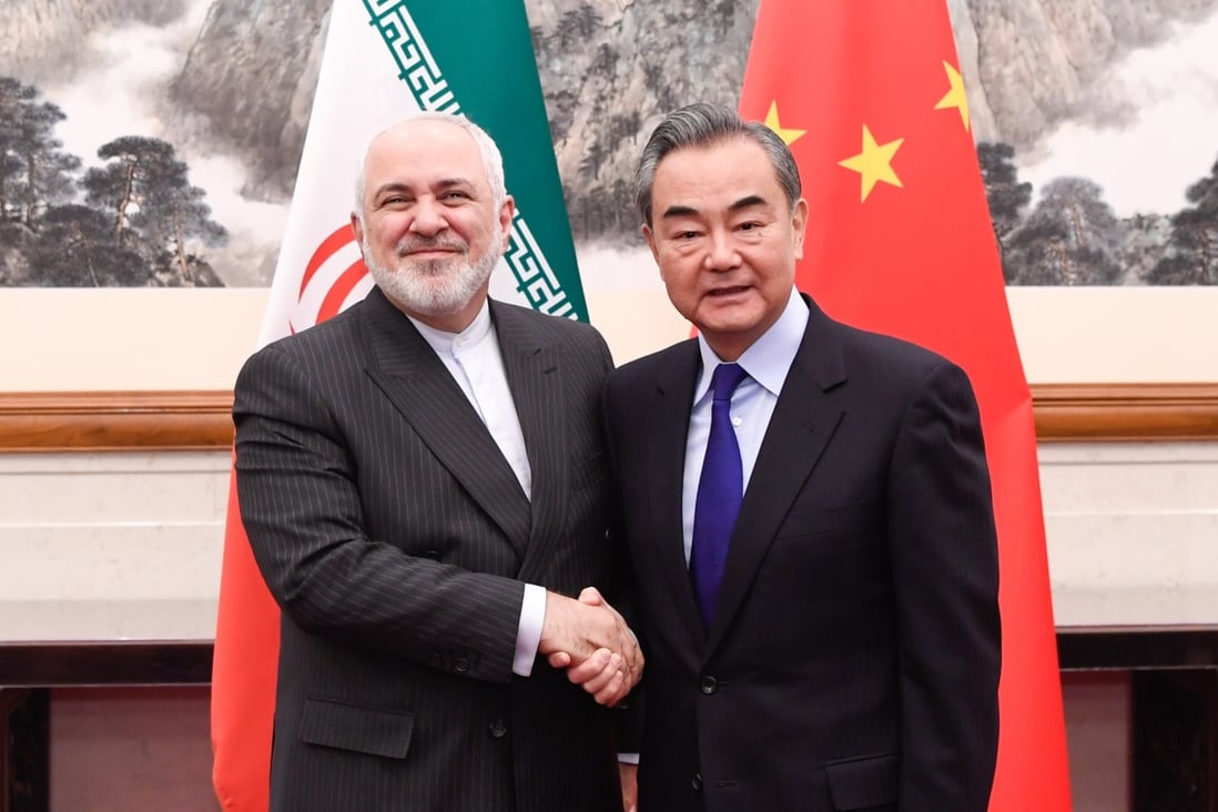 Iranian Foreign Minister Mohammad Javad Zarif meets his Chinese counterpart Wang Yi in Beijing on Tuesday. Photo: Xinhua