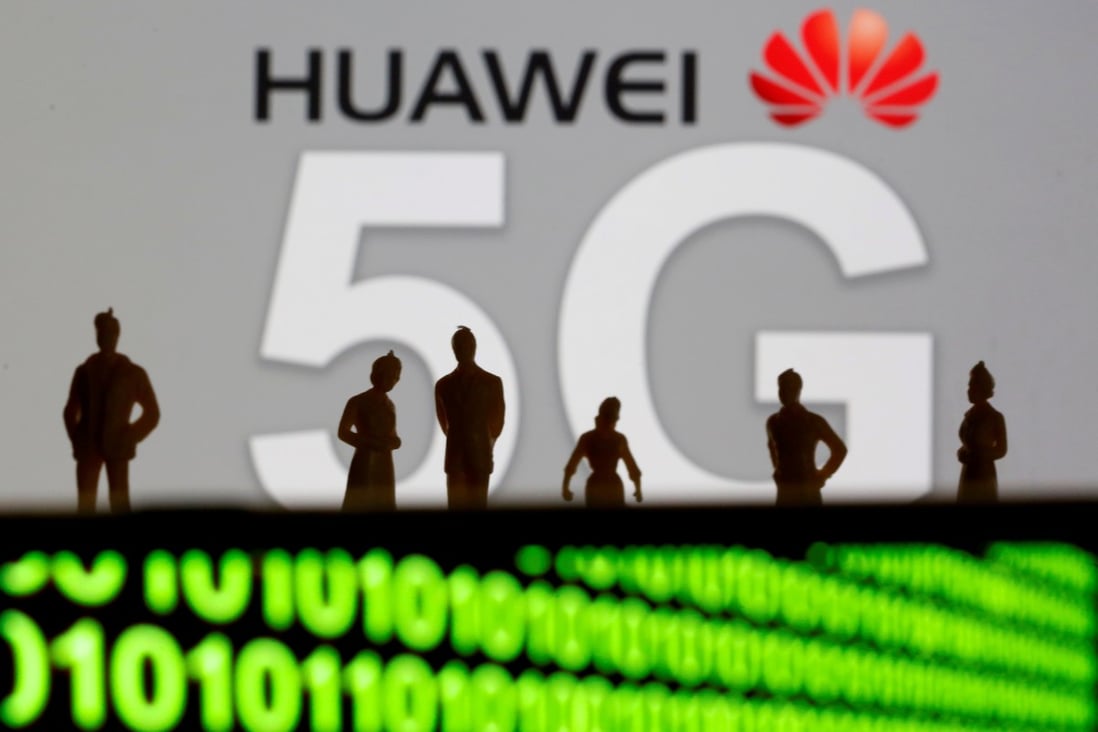 Illustration picture showing the Huawei and 5G network logo. Photo: Reuters